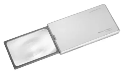 Lupa easyPOCKET XL- srebrna z LED osvetlitvijo, povečava 2,5x, premer 78x50mm
